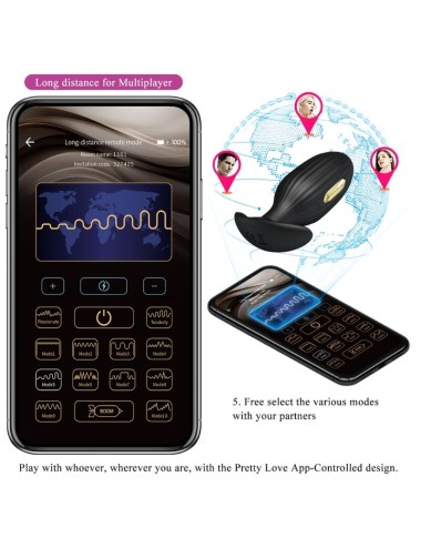 PRETTY LOVE - JEFFERSON PLUG ANAL CONTROLADO POR APP NEGRO