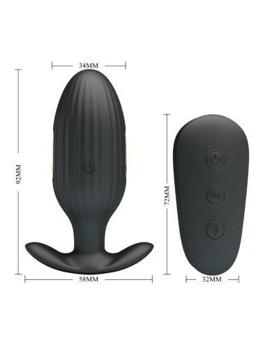 PRETTY LOVE - KELLY PLUG ANAL VIBRADOR RECARGABLE NEGRO