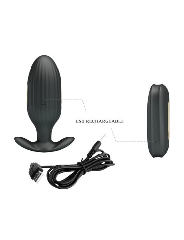 PRETTY LOVE - KELLY PLUG ANAL VIBRADOR RECARGABLE NEGRO