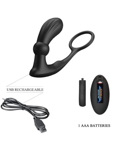 PRETTY LOVE - WARREN ANILLO & VIBRADOR ANAL NEGRO