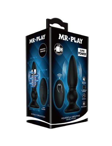 MR PLAY - VIBRADOR POTENTE CONTROL REMOTO ANAL PLUG NEGRO