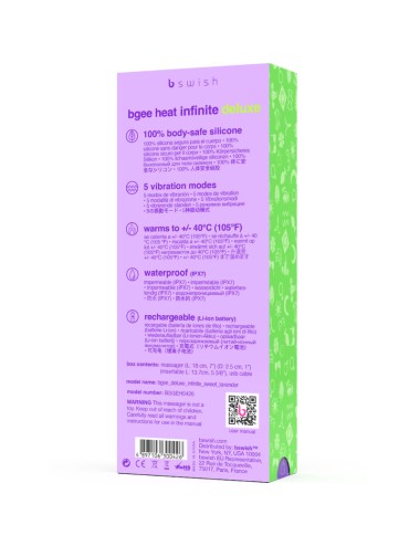 B SWISH - BGEE HEAT INFINITE DELUXE VIBRADOR RECARGABLE SILICONA LAVANDA
