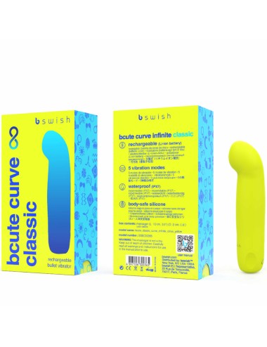 B SWISH - BCUTE CURVE INFINITE CLASSIC VIBRADOR RECARGABLE SILICONA AMARILLO