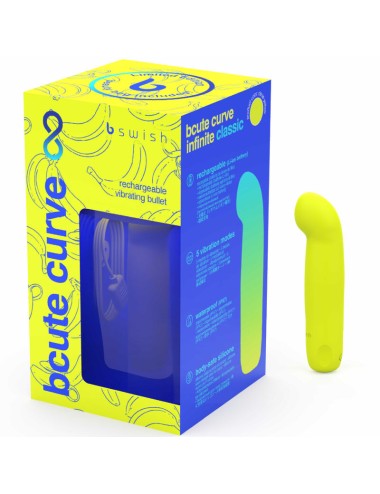 B SWISH - BCUTE CURVE INFINITE CLASSIC EDICION LIMITADA VIBRADOR RECARGABLE SILICONA AMARILLO