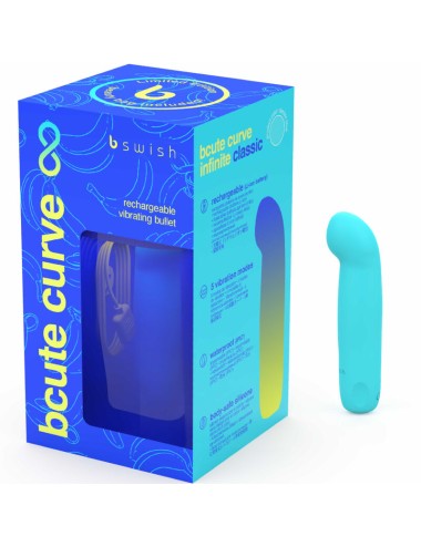 B SWISH - BCUTE CURVE INFINITE CLASSIC EDICION LIMITADA VIBRADOR RECARGABLE SILICONA AZUL