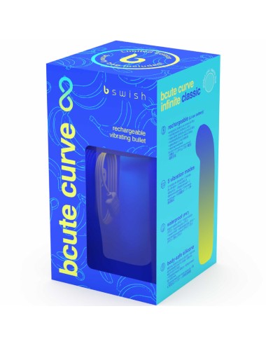 B SWISH - BCUTE CURVE INFINITE CLASSIC EDICION LIMITADA VIBRADOR RECARGABLE SILICONA AZUL