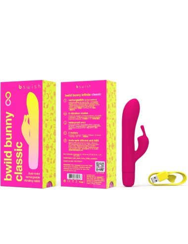 B SWISH - BWILD BUNNY INFINITE CLASSIC VIBRADOR RECARGABLE SILICONA ROSA