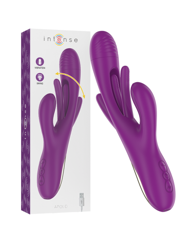 INTENSE - APOLO VIBRADOR MULTIFUNCIÓN RECARGABLE 7 VIBRACIONES CON LENGUA OSCILANTE MORADO