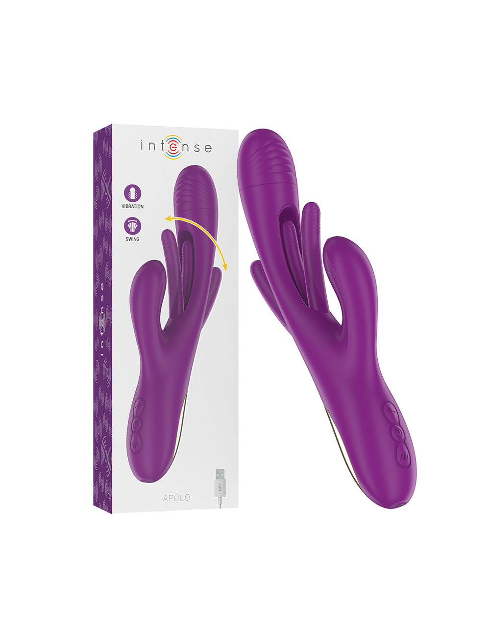 INTENSE - APOLO VIBRADOR MULTIFUNCIÓN RECARGABLE 7 VIBRACIONES CON LENGUA OSCILANTE MORADO INTENSE - APOLO VIBRADOR MULTIFUNCIÓN RECARGABLE 7 VIBRACIONES CON LENGUA OSCILANTE MORADO