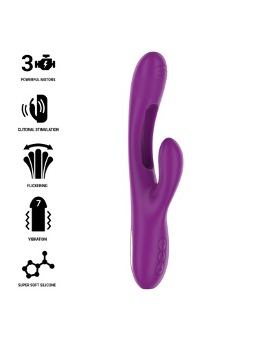 INTENSE - APOLO VIBRADOR MULTIFUNCIÓN RECARGABLE 7 VIBRACIONES CON LENGUA OSCILANTE MORADO