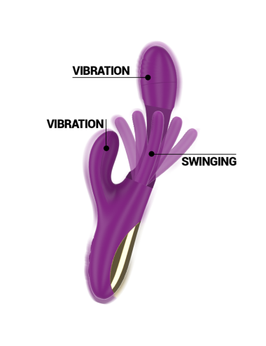 INTENSE - APOLO VIBRADOR MULTIFUNCIÓN RECARGABLE 7 VIBRACIONES CON LENGUA OSCILANTE MORADO