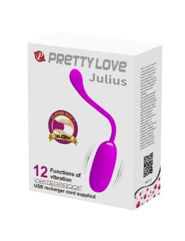 PRETTY LOVE - JULIUS HUEVO VIBRADOR IMPERMEBLE & RECARGABLE MORADO