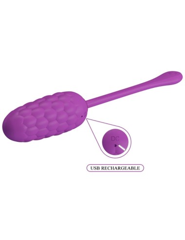 PRETTY LOVE - HUEVO VIBRADOR CON TEXTURA MARINA RECARGABLE MORADO