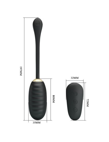 PRETTY LOVE - DOREEN HUEVO VIBRADOR DE LUJO RECARGABLE NEGRO