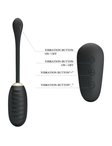 PRETTY LOVE - DOREEN HUEVO VIBRADOR DE LUJO RECARGABLE NEGRO