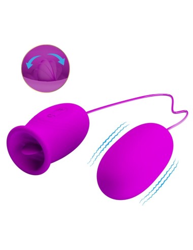 PRETTY LOVE - DAISY HUEVO DUAL VIBRADOR RECARGABLE MORADO