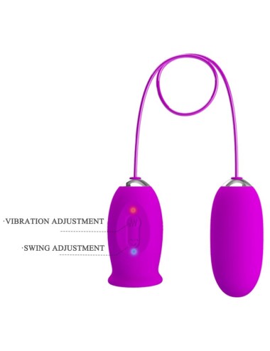 PRETTY LOVE - DAISY HUEVO DUAL VIBRADOR RECARGABLE MORADO