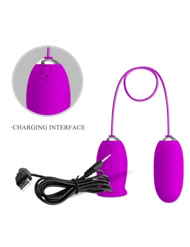 PRETTY LOVE - DAISY HUEVO DUAL VIBRADOR RECARGABLE MORADO