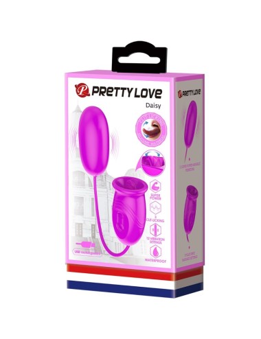 PRETTY LOVE - DAISY HUEVO DUAL VIBRADOR RECARGABLE MORADO