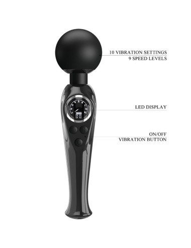 PRETTY LOVE - SKYLER VIBRADOR WAND NEGRO