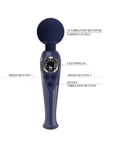 PRETTY LOVE - SKYLER VIBRADOR WAND AZUL