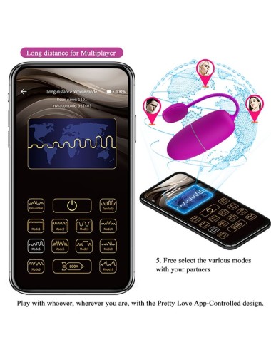 PRETTY LOVE - NYMPH HUEVO VIBRADOR CONTROLADO POR APP VIOLETA