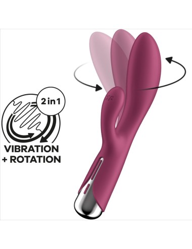SATISFYER - SPINNING RABBIT 1 ESTIMULACION CLITORIS Y PUNTO G ROJO
