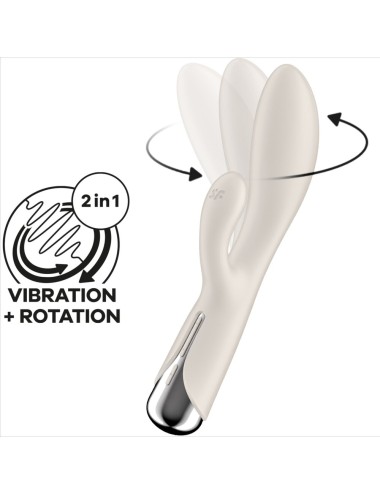 SATISFYER - SPINNING RABBIT 1 ESTIMULACION CLITORIS Y PUNTO G BEIGE
