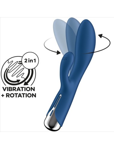 SATISFYER - SPINNING RABBIT 1 ESTIMULACION CLITORIS Y PUNTO G AZUL