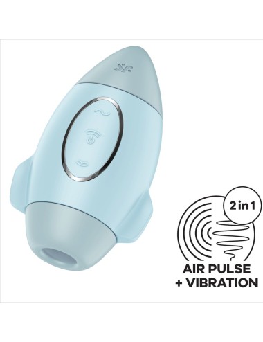 SATISFYER - MISSION CONTROL AZUL VIBRADOR PEQUEÑO DE DOBLE IMPULSO