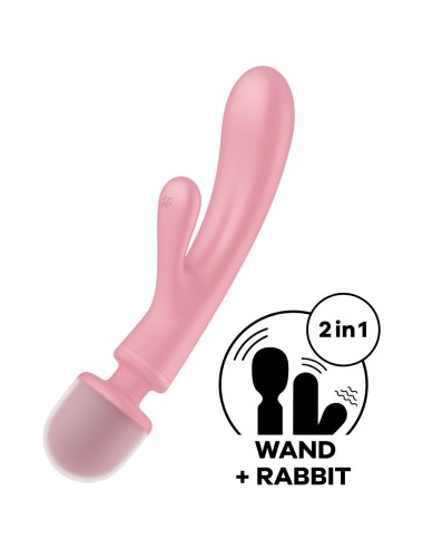 SATISFYER - TRIPLE LOVER MASAJEADOR VIBRADOR RABBIT ROSA