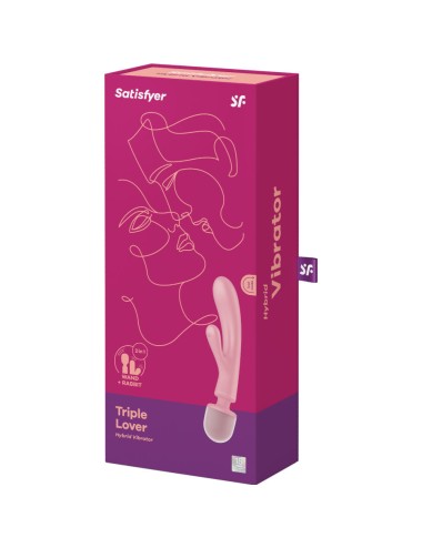 SATISFYER - TRIPLE LOVER MASAJEADOR VIBRADOR RABBIT ROSA