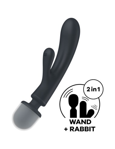 SATISFYER - TRIPLE LOVER MASAJEADOR VIBRADOR RABBIT GRIS