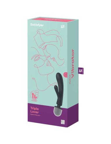 SATISFYER - TRIPLE LOVER MASAJEADOR VIBRADOR RABBIT GRIS