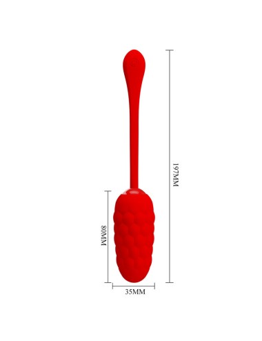 PRETTY LOVE - HUEVO VIBRADOR CON TEXTURA MARINA RECARGABLE ROJO