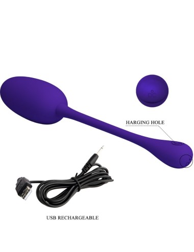 PRETTY LOVE - KNUCKER HUEVO VIBRADOR RECARGABLE LILA