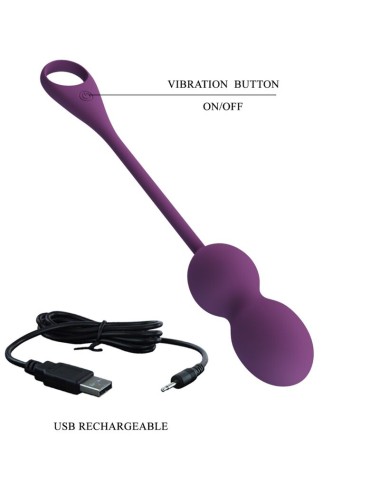 PRETTY LOVE - ELVIRA KEGEL BALLS APP CONTROL REMOTO MORADO