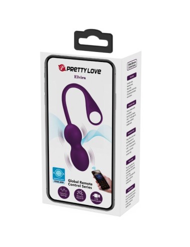 PRETTY LOVE - ELVIRA KEGEL BALLS APP CONTROL REMOTO MORADO