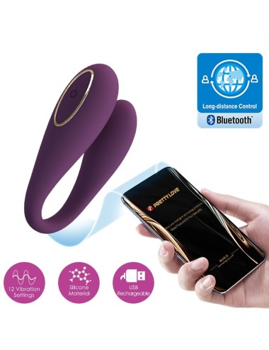 PRETTY LOVE - AUGUST VIBRADOR DOBLE PLACER APP REMOTE