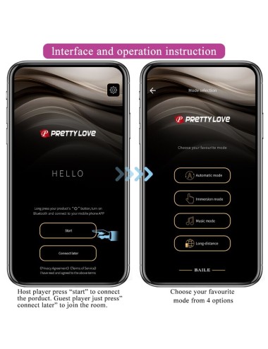PRETTY LOVE - AUGUST VIBRADOR DOBLE PLACER APP REMOTE