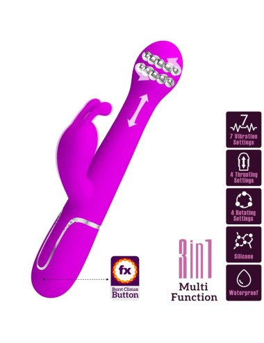 PRETTY LOVE - DEJON VIBRADOR RABBIT 3 EN 1 MULTIFUNCIÓN VIOLETA