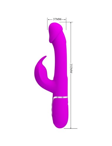 PRETTY LOVE - KAMPAS VIBRADOR RABBIT 3 EN 1 MULTIFUNCIÓN CON LENGUA VIOLETA
