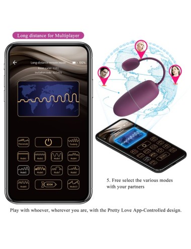 PRETTY LOVE - NYMPH HUEVO VIBRADOR CONTROLADO POR APP LILA