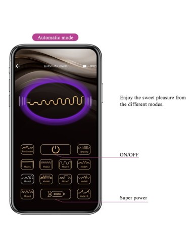 PRETTY LOVE - BAIRD G-SPOT 12 VIBRACIONES RECARGABLE LILA APP