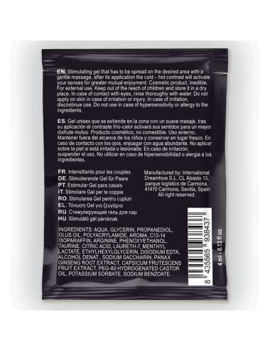 SPARTAN - GEL POTENCIADOR ERECCIÓN EFECTO FRÍO-CALOR 100% VEGANO 4ML