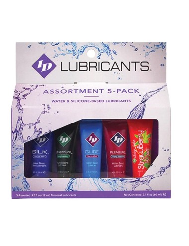 ID JUICY LUBE - SURTIDO 5X LUBRICANTE TUBE PACK 12 ML