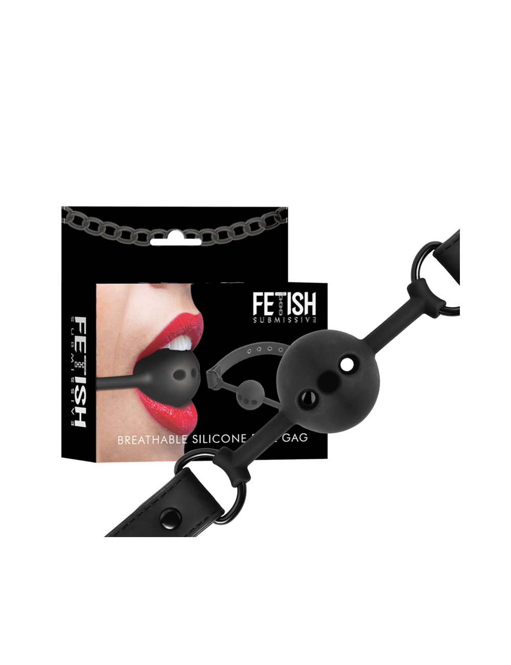 FETISH SUBMISSIVE BONDAGE - MORDAZA DE BOLA DE SILICONA TRANSPIRABLE