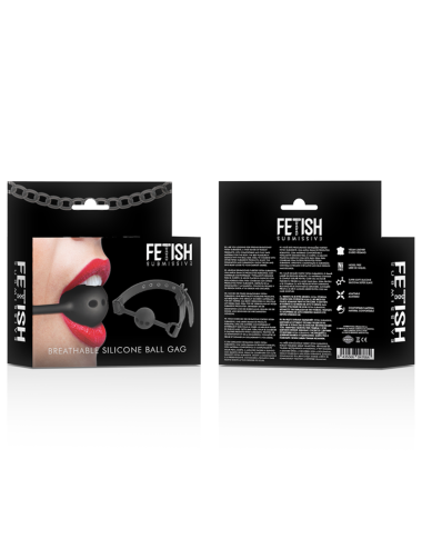 FETISH SUBMISSIVE BONDAGE - MORDAZA DE BOLA DE SILICONA TRANSPIRABLE