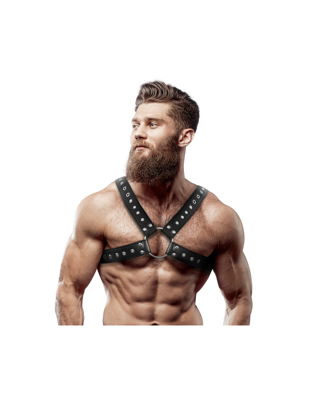 FETISH SUBMISSIVE ATTITUDE - ARNÉS ECOPIEL PECHO CRUZADO CON TACHUELAS HOMBRE FETISH SUBMISSIVE ATTITUDE - ARNÉS ECOPIEL PECHO CRUZADO CON TACHUELAS HOMBRE