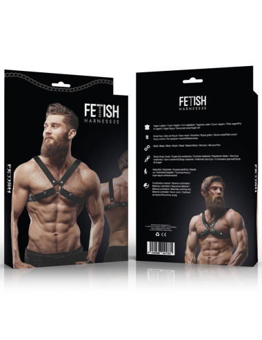 FETISH SUBMISSIVE ATTITUDE - ARNÉS BULLDOG AJUSTABLE ECOPIEL PECHO CRUZADO HOMBRE